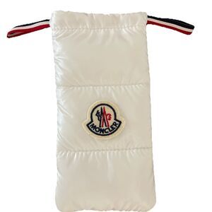 New Moncler White Puffy Sunglass Large Pouch Case Holder